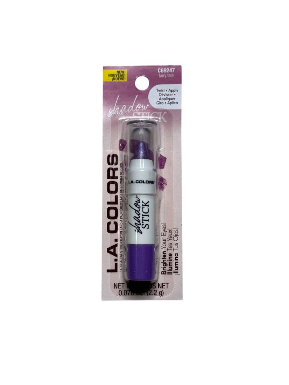 L.A. Colors Fairy Tale Purple Shadow Stick Cream Eyeshadow Crayon Twist Up